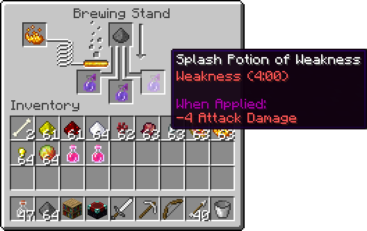 Minecraft Splash Potion of Weakness