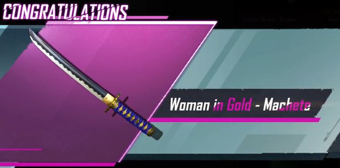 women in gold machete