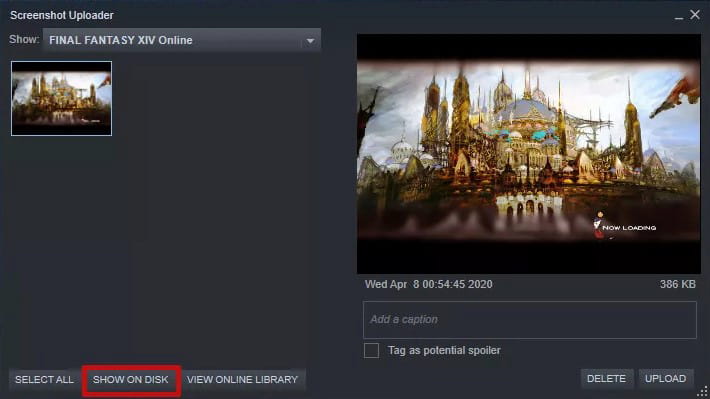 Steam Screenshot Uploader Window