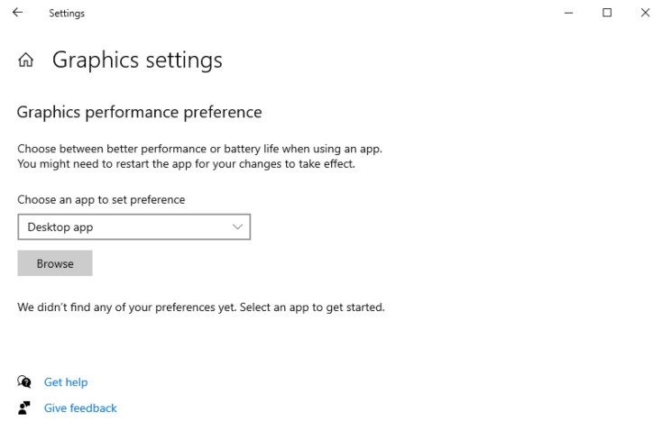 Windows 10 Graphics Settings