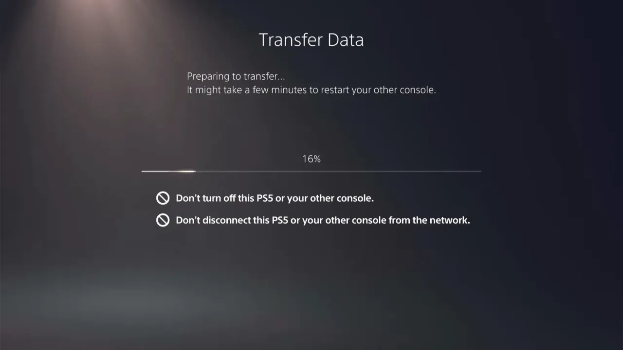 Transfer Data from PS4 to PS5 using Wi-Fi 3