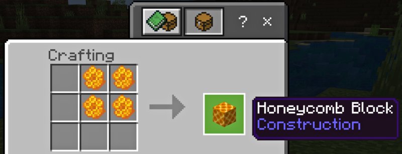 The process of making Honeycomb Block in Minecraft