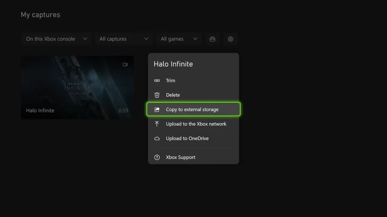 Menu to Manage and Back Up Your Captures on Xbox Series X/S