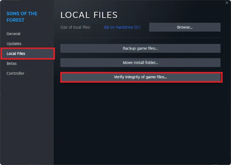 Verifying integrity of game files in Steam Client.