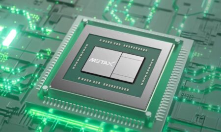 MetaX's first GPU product, the Xisi N100, showcasing advanced AI and video processing capabilities