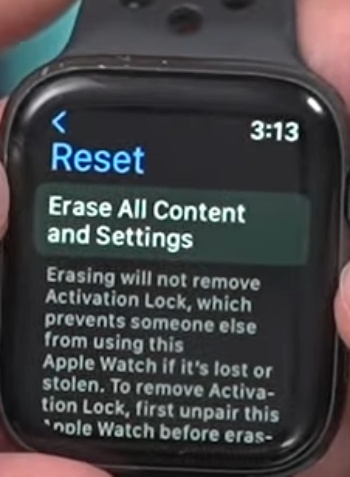 Tap 'Reset' on Apple Watch to Unpair it