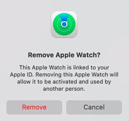 Select 'Remove Apple Watch' to unpair Apple Watch through your iCloud account.