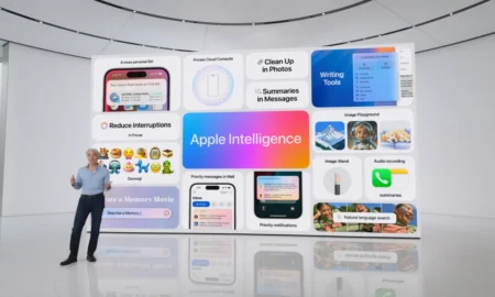 Apple WWDC 2024 presentation of Apple Intelligence AI tools