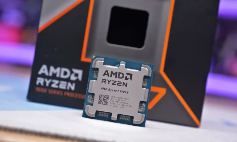 AMD Ryzen 9700x CPU with box on the back.