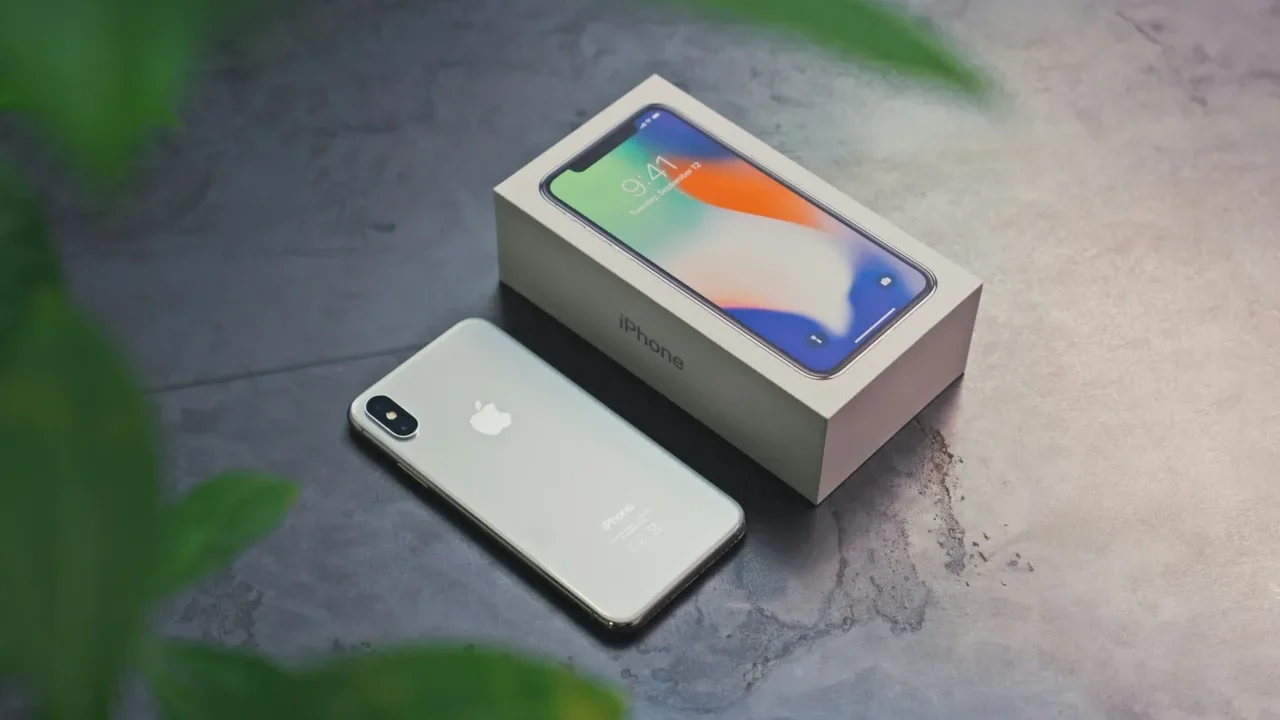 iPhone with box on the table