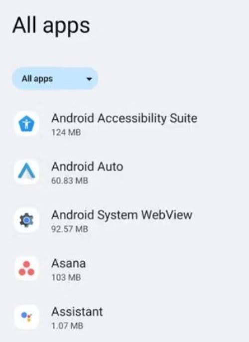 Android All Apps screen