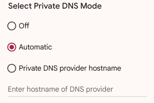 Android Private DNS Settings