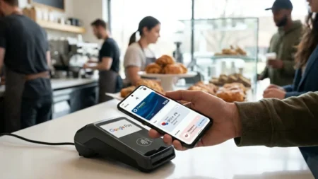 How to Add Cards, Passes, and IDs to Google Wallet Labeled layout of the Google Wallet Android interface showing the Add to Wallet menu button.