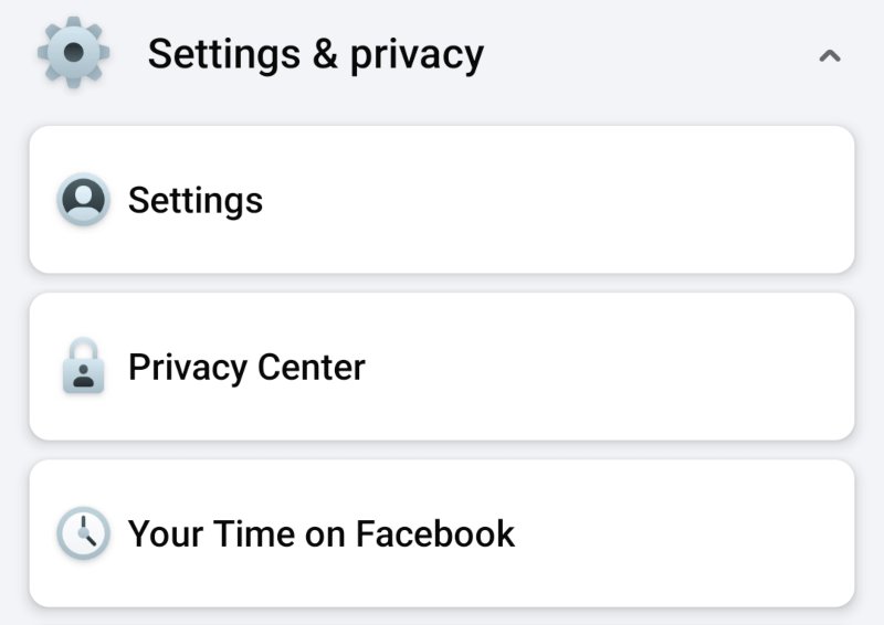 Settings option under Settings & privacy section.