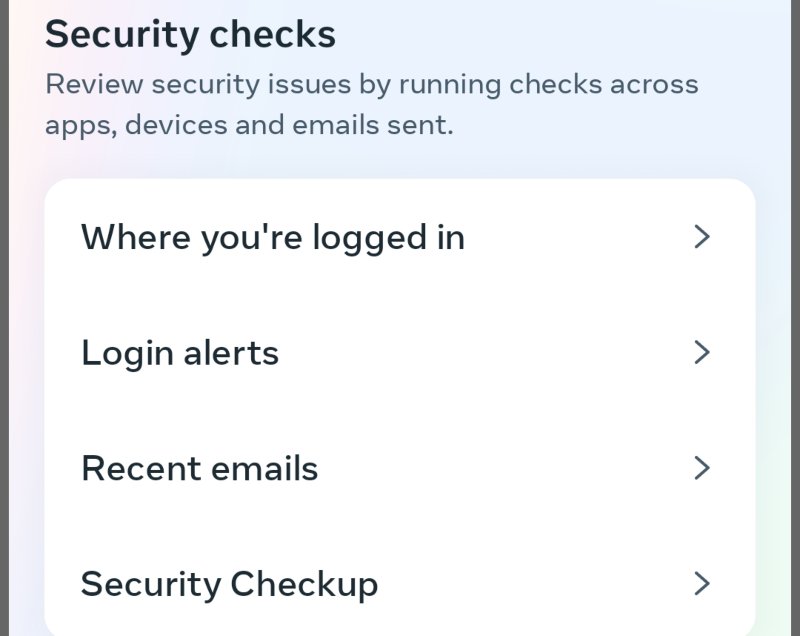 Screen to choose Where you are logged in Facebook app Settings