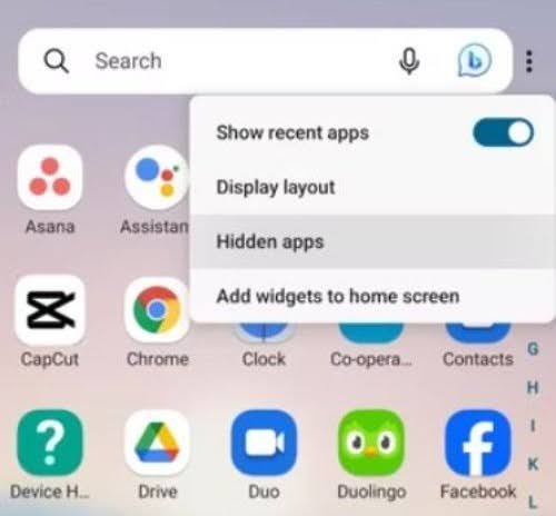 Android App Drawer screenshot