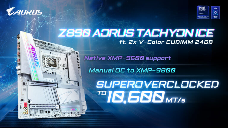 VColor CUDIMM DDR5 Memory Reaches A Whopping 10600 MT/s On Gigabyte’s Z890 AORUS TACHYON ICE