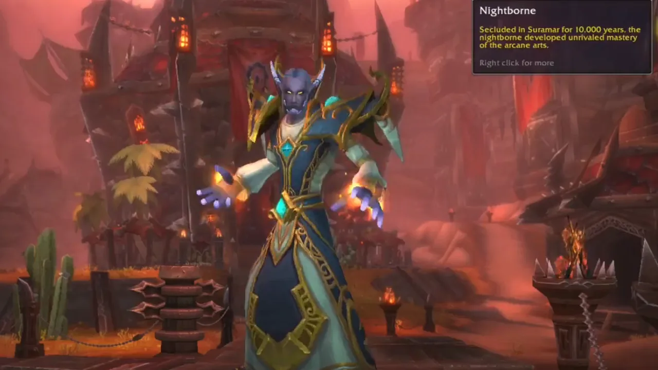 Nightborne Allied Race Unlocked view in WoW DragonFlight