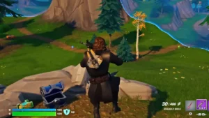 Playing Fortnite while wearing Anakin’s Model Jedi Interceptor back bling on the back.