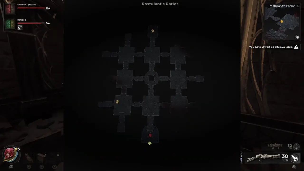 Postulant's Parlor Nince Grid Map - Remnant 2