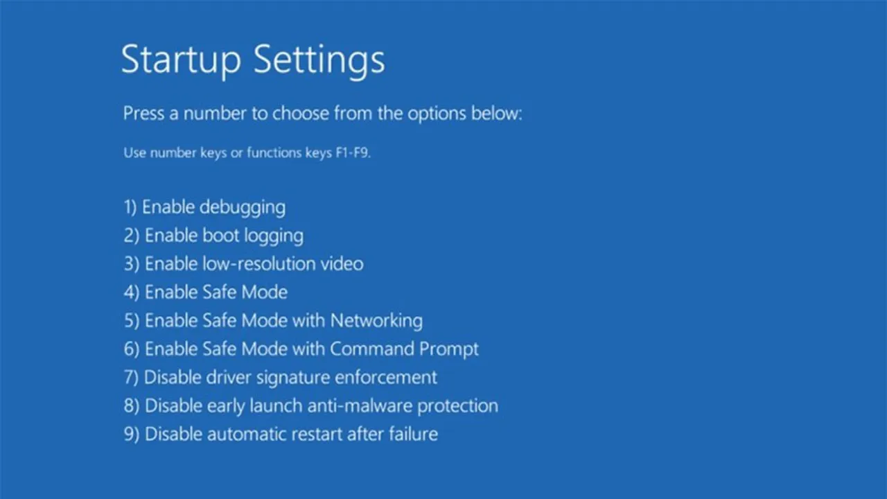 Windows 11 - Boot into Safe Mode screen