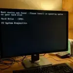 Windows PC monitor displaying a Boot Device Not Found error message on a black screen.