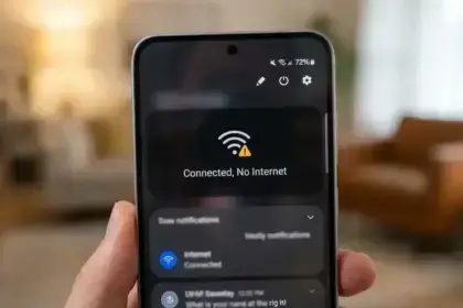 Android phone connected to wifi but no internet error message.