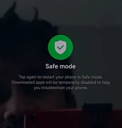 Safe Mode screen on Android