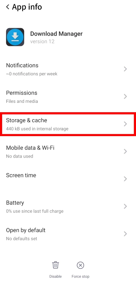 Clear Download Manager cache