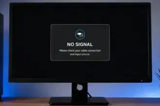 How to fix monitor no signal - Image showing error on a computer display.