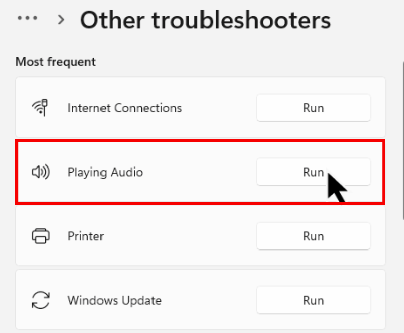 Windows 11 audio troubleshooter